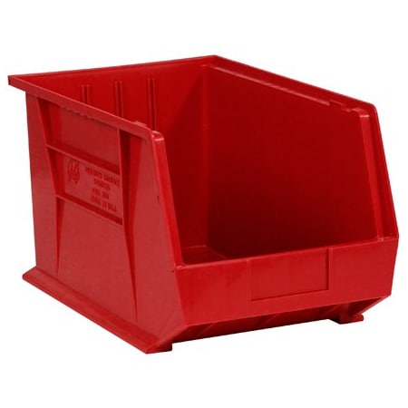 Bsc Preferred 18 x 11 x 10'' Red Plastic Stack & Hang Bin Boxes, 4PK BUY00013998